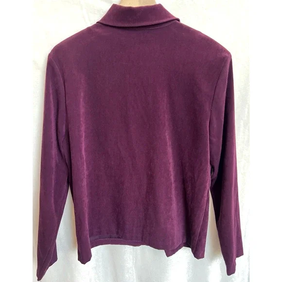 Vintage Briggs NY Womens Velvet Moleskin Button Blouse Jacket Size‎ L Grannycore - Picture 8 of 14